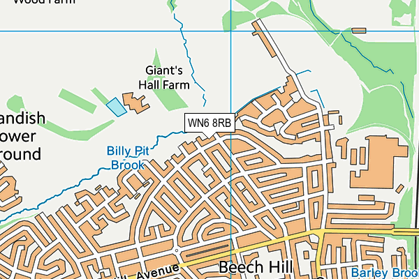 WN6 8RB map - OS VectorMap District (Ordnance Survey)