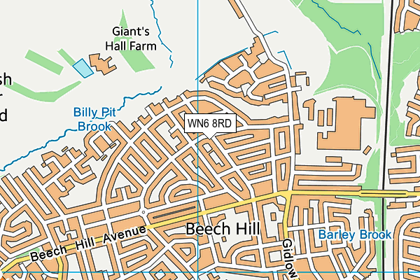 WN6 8RD map - OS VectorMap District (Ordnance Survey)