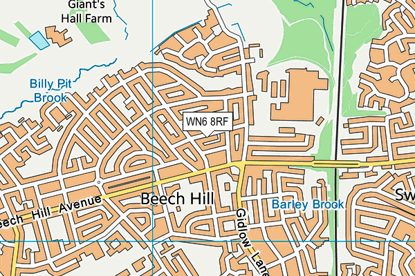 WN6 8RF map - OS VectorMap District (Ordnance Survey)