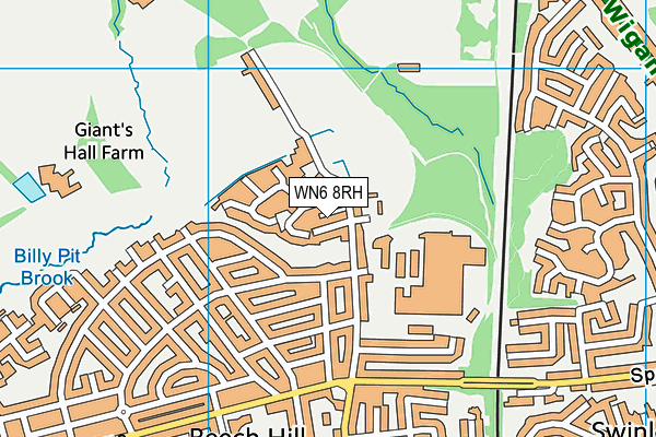 WN6 8RH map - OS VectorMap District (Ordnance Survey)