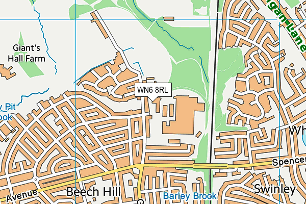 WN6 8RL map - OS VectorMap District (Ordnance Survey)