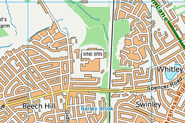 WN6 8RN map - OS VectorMap District (Ordnance Survey)