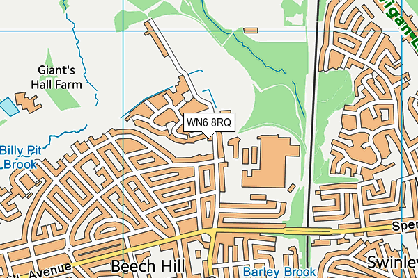 WN6 8RQ map - OS VectorMap District (Ordnance Survey)