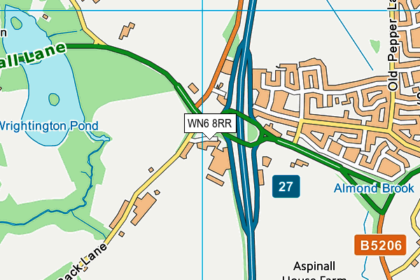 WN6 8RR map - OS VectorMap District (Ordnance Survey)