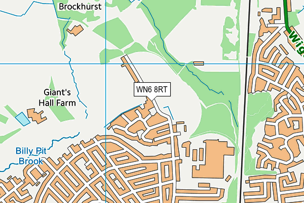WN6 8RT map - OS VectorMap District (Ordnance Survey)