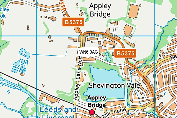 WN6 9AG map - OS VectorMap District (Ordnance Survey)