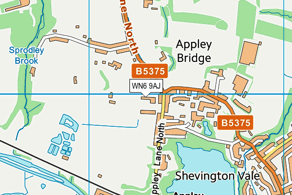 WN6 9AJ map - OS VectorMap District (Ordnance Survey)