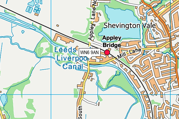 WN6 9AN map - OS VectorMap District (Ordnance Survey)