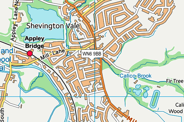 WN6 9BB map - OS VectorMap District (Ordnance Survey)