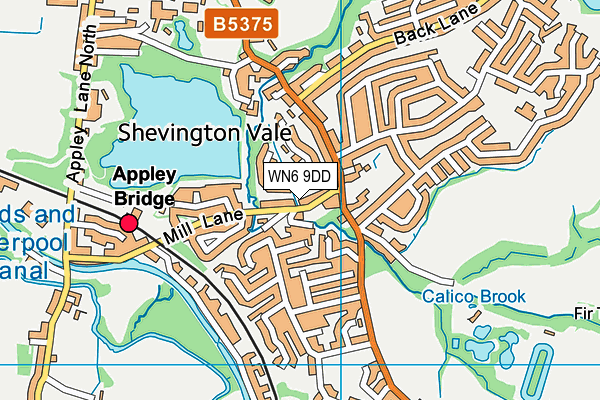 WN6 9DD map - OS VectorMap District (Ordnance Survey)