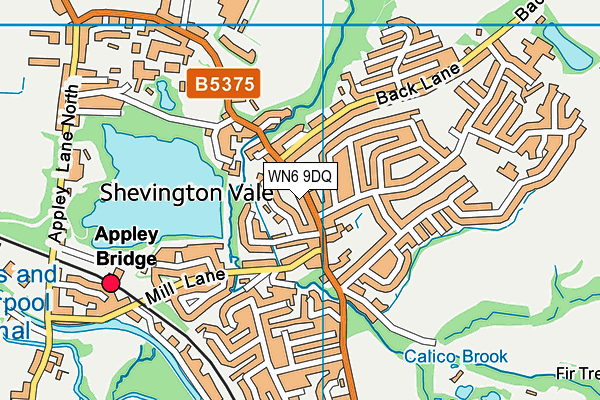 WN6 9DQ map - OS VectorMap District (Ordnance Survey)