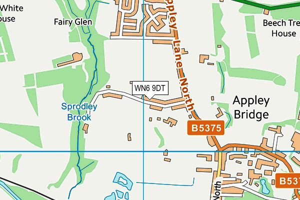 WN6 9DT map - OS VectorMap District (Ordnance Survey)