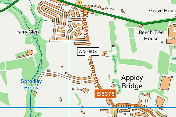 WN6 9DX map - OS VectorMap District (Ordnance Survey)