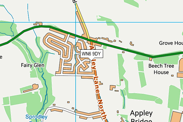 WN6 9DY map - OS VectorMap District (Ordnance Survey)