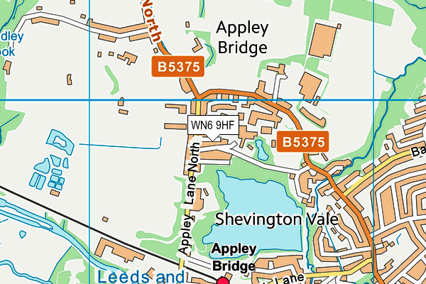WN6 9HF map - OS VectorMap District (Ordnance Survey)