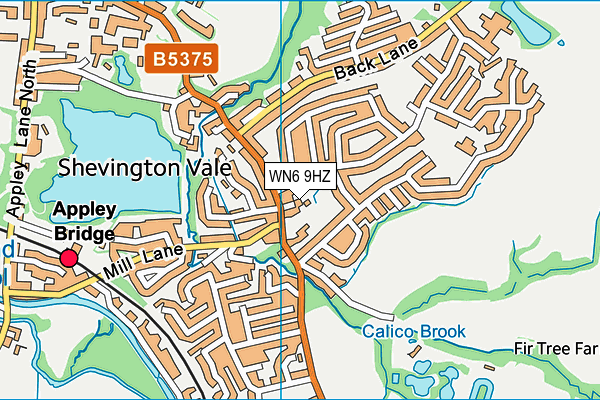 WN6 9HZ map - OS VectorMap District (Ordnance Survey)