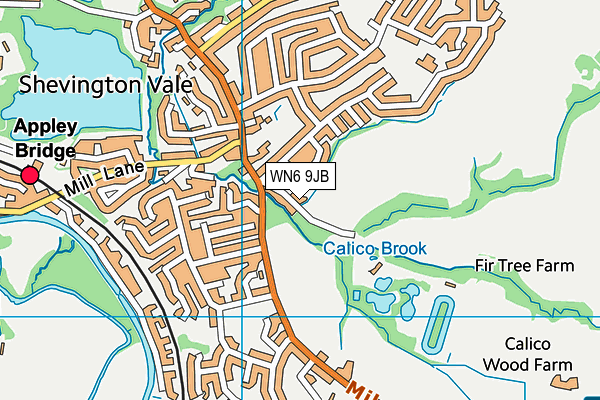 WN6 9JB map - OS VectorMap District (Ordnance Survey)