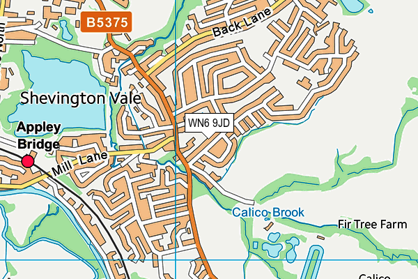 WN6 9JD map - OS VectorMap District (Ordnance Survey)