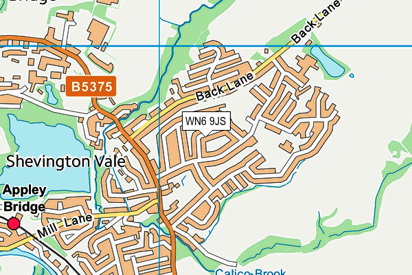 WN6 9JS map - OS VectorMap District (Ordnance Survey)
