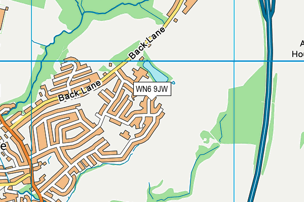 WN6 9JW map - OS VectorMap District (Ordnance Survey)