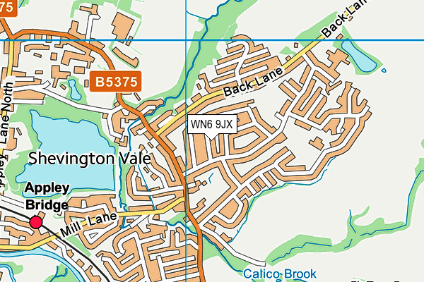 WN6 9JX map - OS VectorMap District (Ordnance Survey)