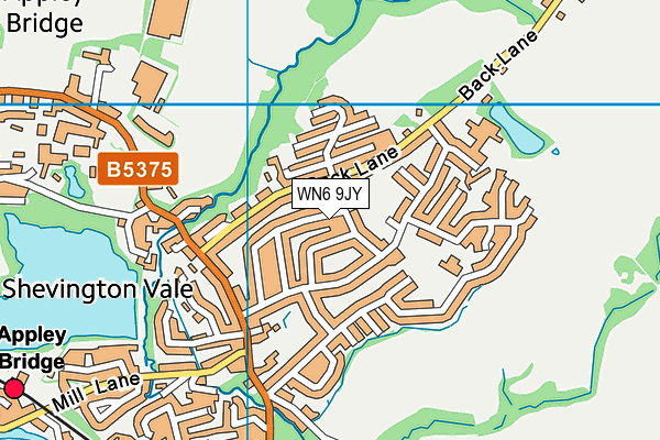 WN6 9JY map - OS VectorMap District (Ordnance Survey)