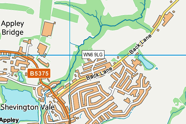 WN6 9LG map - OS VectorMap District (Ordnance Survey)