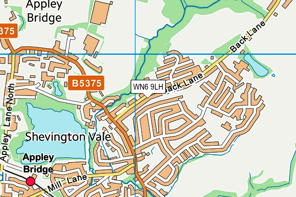 WN6 9LH map - OS VectorMap District (Ordnance Survey)