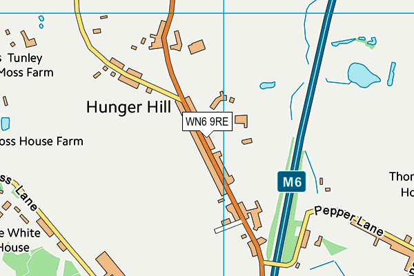 WN6 9RE map - OS VectorMap District (Ordnance Survey)