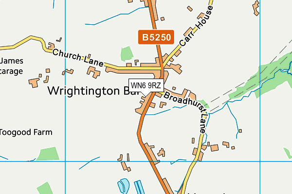 WN6 9RZ map - OS VectorMap District (Ordnance Survey)