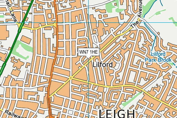 WN7 1HE map - OS VectorMap District (Ordnance Survey)
