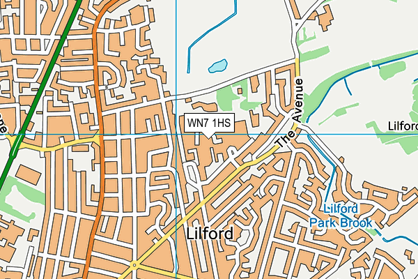 WN7 1HS map - OS VectorMap District (Ordnance Survey)