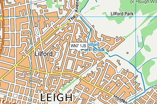 WN7 1JS map - OS VectorMap District (Ordnance Survey)