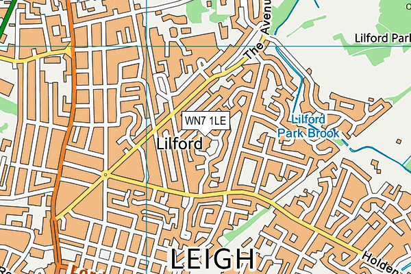 WN7 1LE map - OS VectorMap District (Ordnance Survey)