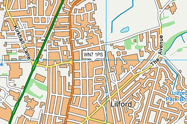 WN7 1PS map - OS VectorMap District (Ordnance Survey)