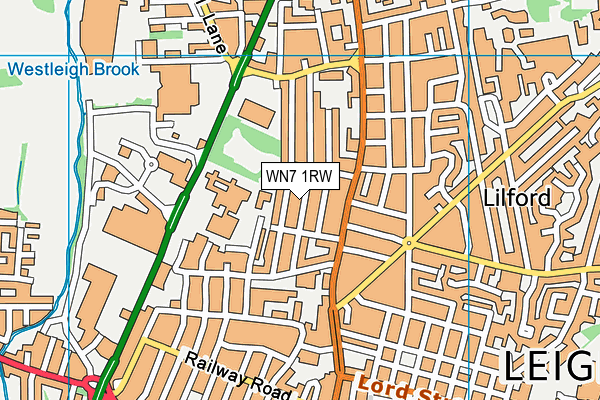 WN7 1RW map - OS VectorMap District (Ordnance Survey)