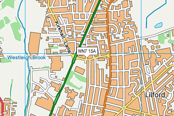 WN7 1SA map - OS VectorMap District (Ordnance Survey)