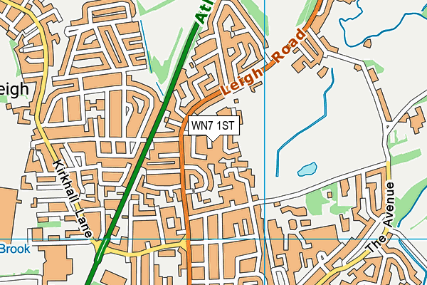 WN7 1ST map - OS VectorMap District (Ordnance Survey)