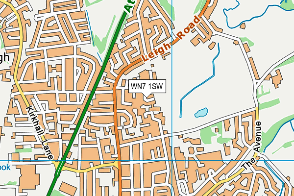 WN7 1SW map - OS VectorMap District (Ordnance Survey)