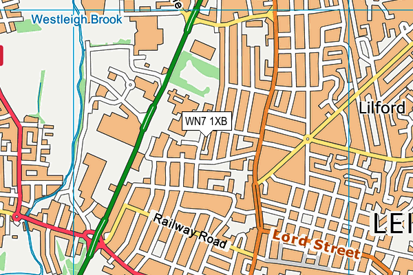 WN7 1XB map - OS VectorMap District (Ordnance Survey)