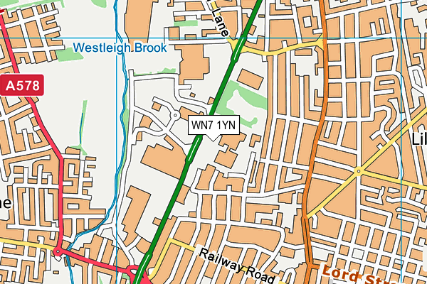 WN7 1YN map - OS VectorMap District (Ordnance Survey)
