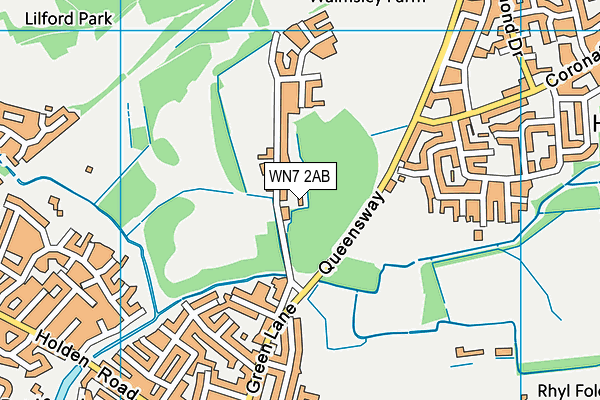 WN7 2AB map - OS VectorMap District (Ordnance Survey)