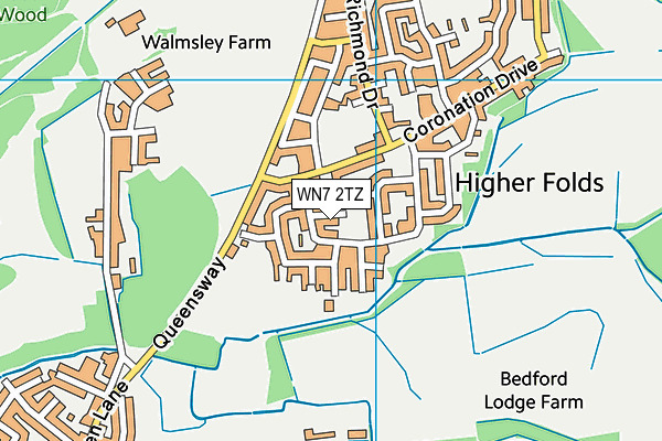 WN7 2TZ map - OS VectorMap District (Ordnance Survey)