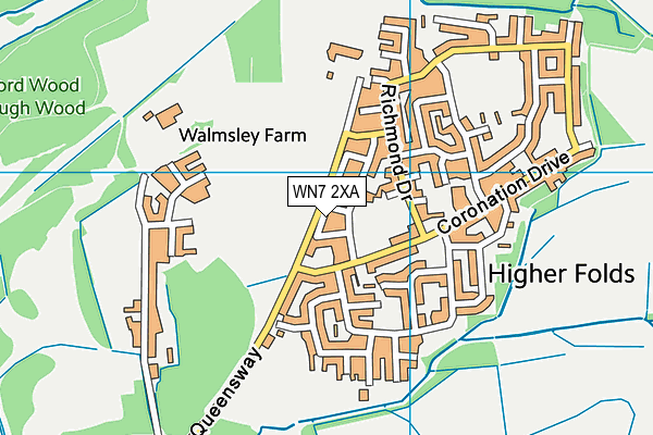 WN7 2XA map - OS VectorMap District (Ordnance Survey)