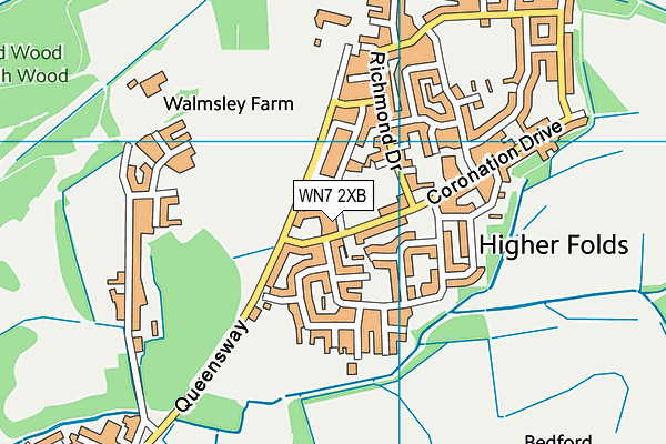 WN7 2XB map - OS VectorMap District (Ordnance Survey)