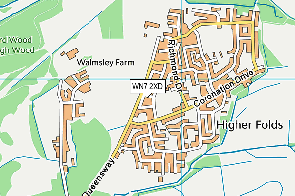 WN7 2XD map - OS VectorMap District (Ordnance Survey)