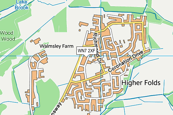 WN7 2XF map - OS VectorMap District (Ordnance Survey)