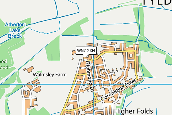 WN7 2XH map - OS VectorMap District (Ordnance Survey)