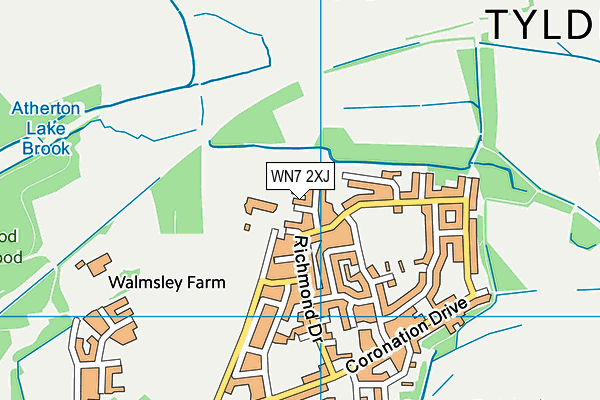 WN7 2XJ map - OS VectorMap District (Ordnance Survey)