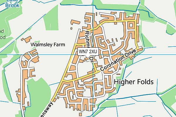 WN7 2XU map - OS VectorMap District (Ordnance Survey)